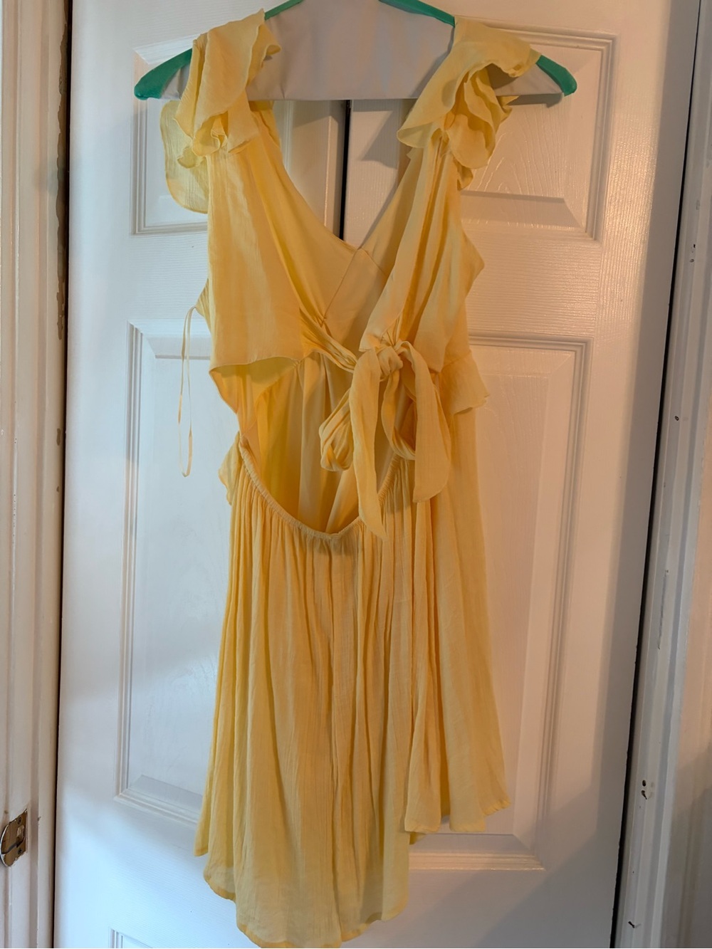 Francesca's Collections Pale Yellow Ruffle High-Low Dress - Picture 2 of 2
